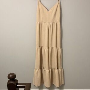 Source Unknown Tan Tiered Maxi Dress